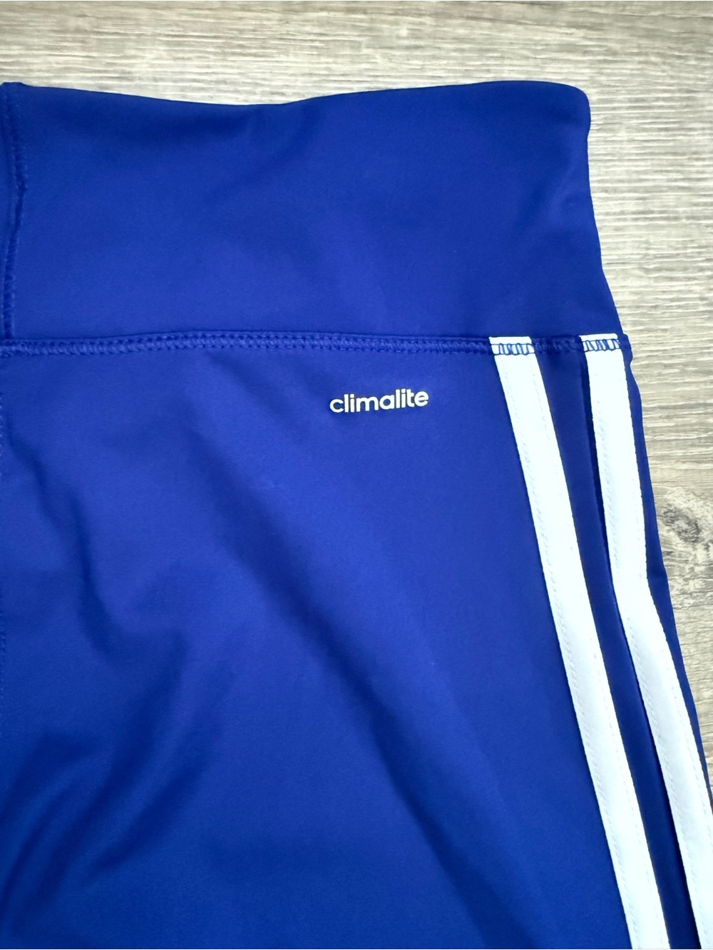 adidas Women’s XS High-Waist Athletic Leggings Royal Blue/White Interior Pocket - Picture 7 of 9